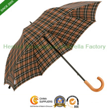 23" Auto Open Stick Umbrella with Pongee Checks Fabric (SU-1423BF)